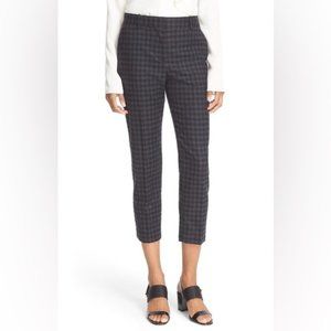 Theory Treeca Brisk Check Wool and Cashmere Blend Cropped  Pant Sz 10